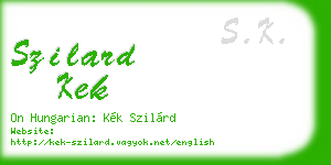szilard kek business card